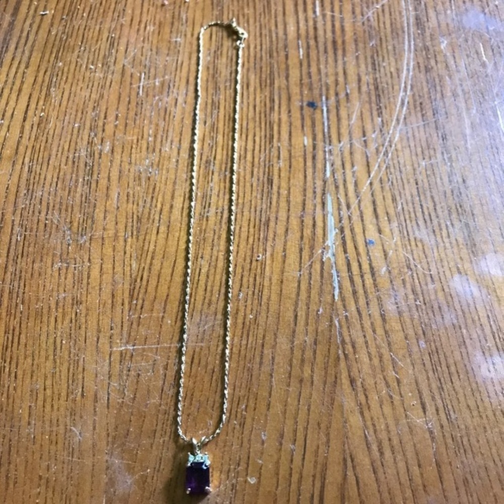 Amethyst & Rhinestone Necklace - Picture 3 of 4